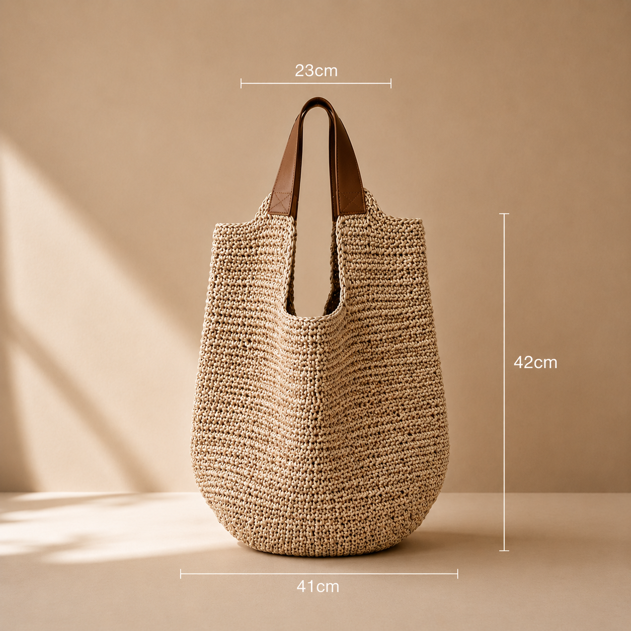Ręcznie Pleciona Torba Plażowa Boho Damska – Duża Shopperka na Ramię, Pojemna Torba Wakacyjna i Podróżna