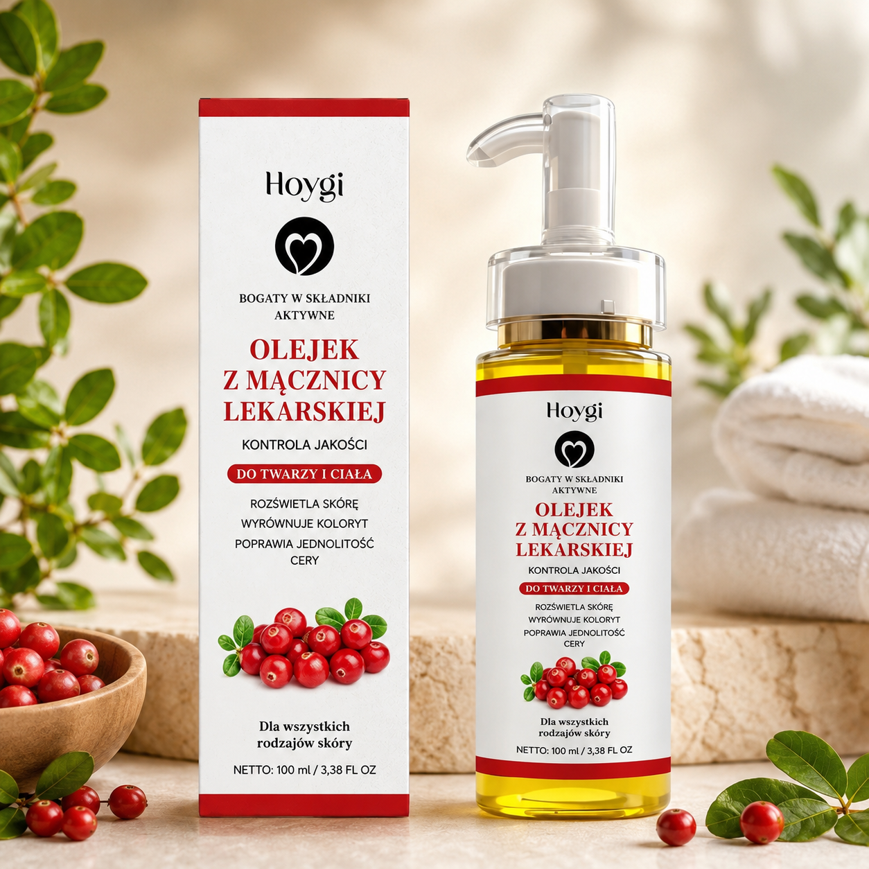Bearberry Body Oil z Arbutyną 100ml – Rozjaśniający Olejek Nawilżający i Ujędrniający