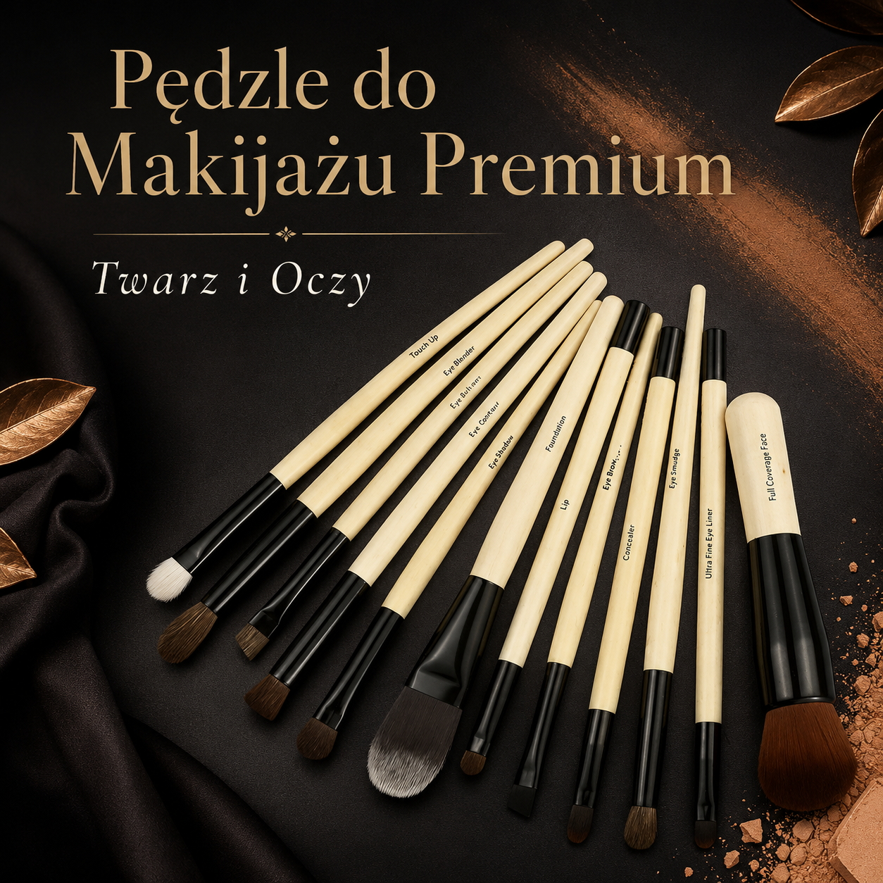 Profesjonalne Pędzle do Makijażu – Podkład, Cienie, Konturowanie i Eyeliner
