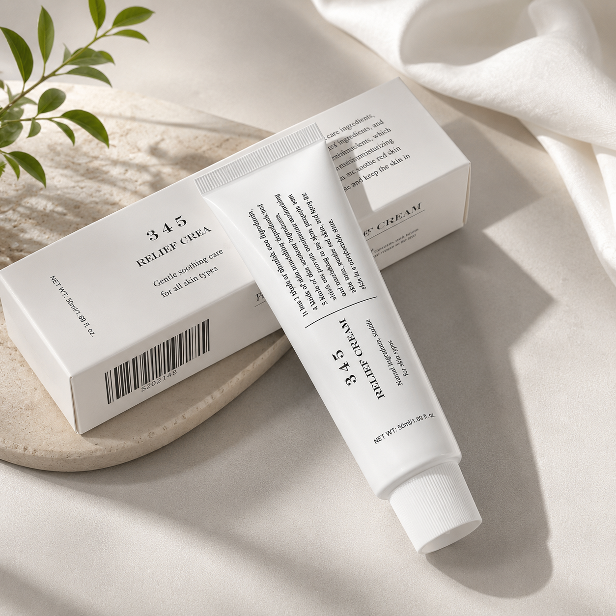 345 Soothing Cream  Koreański Krem Łagodzący i Nawilżający do Twarzy oraz Punktowy na Niedoskonałości
