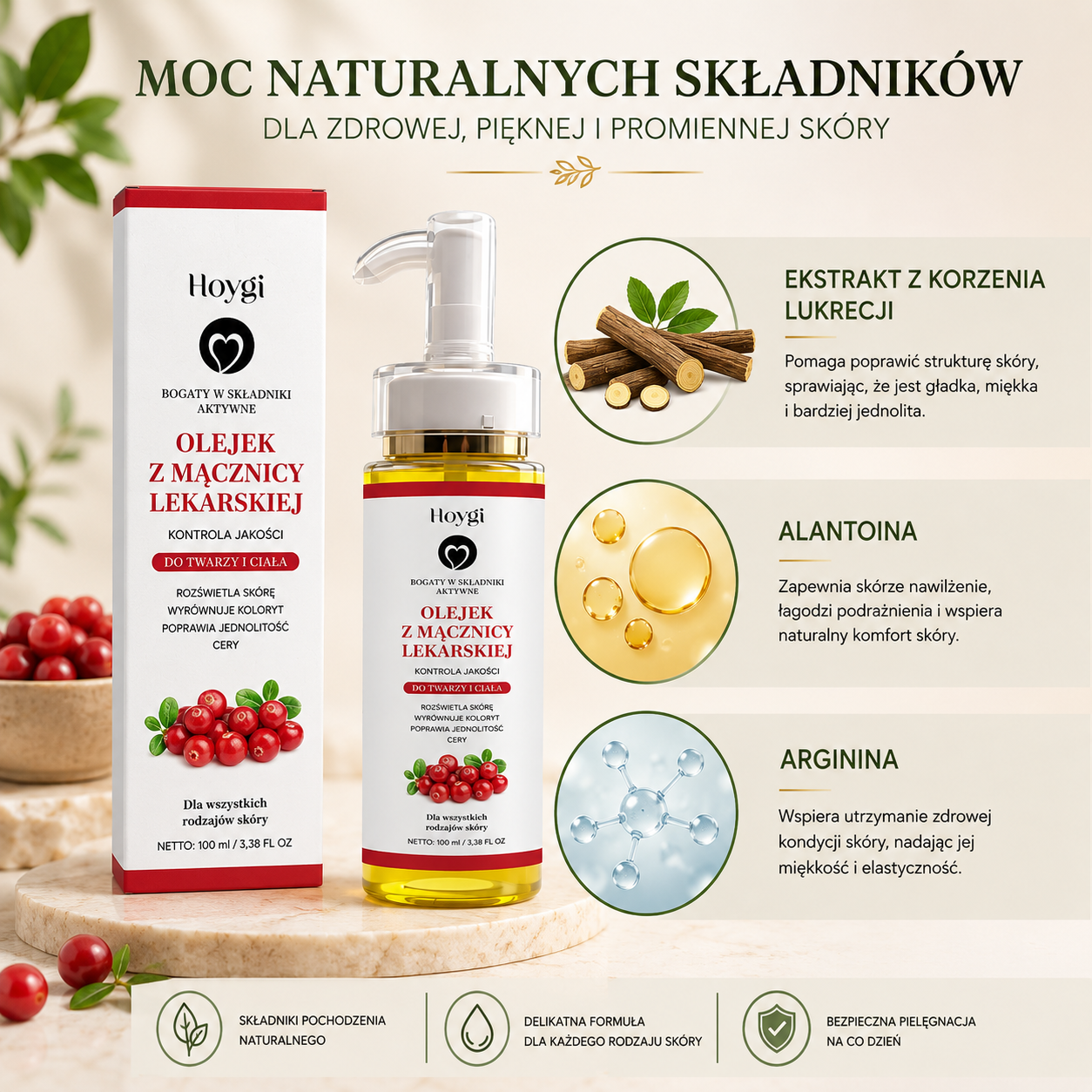 Bearberry Body Oil z Arbutyną 100ml – Rozjaśniający Olejek Nawilżający i Ujędrniający