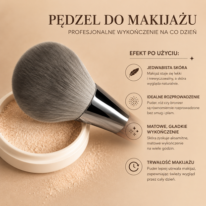Profesjonalny Pędzel do Pudru i Różu – Miękkie Włosie Premium