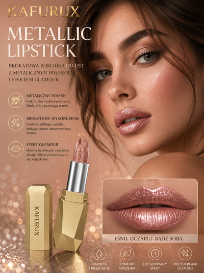 KAFURUX Metallic Lipstick – Brokatowa Pomadka z Efektem Metalicznego Blasku