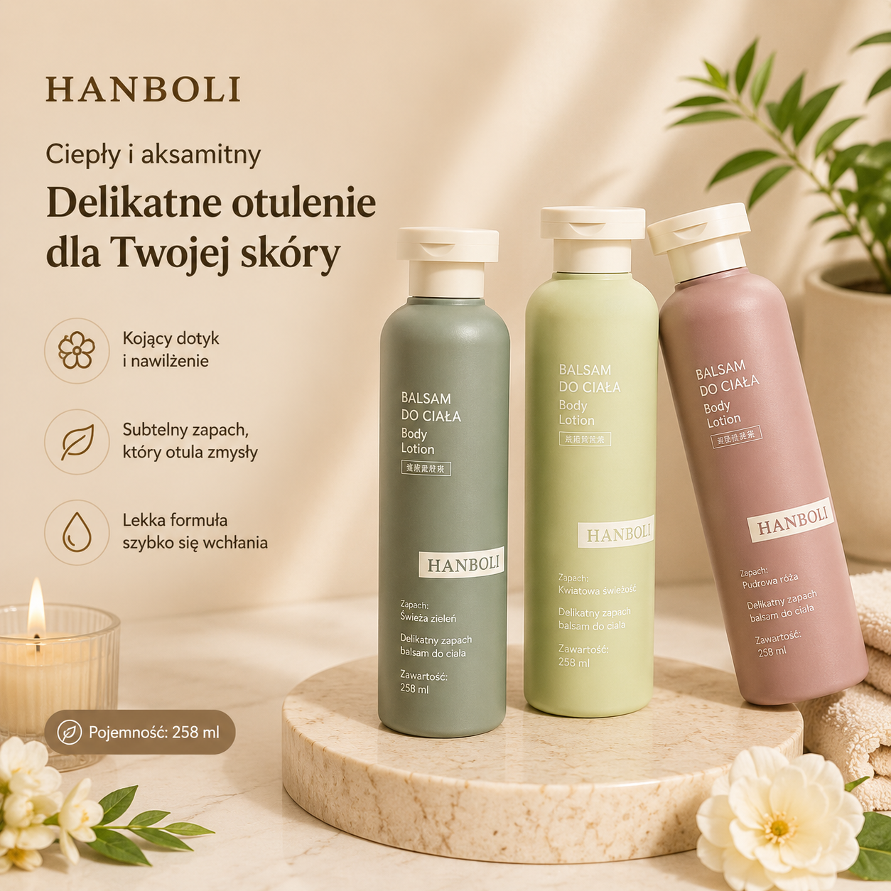 Balsam do ciała ze skwalanem REAROYA – nawilżający i perfumowany
