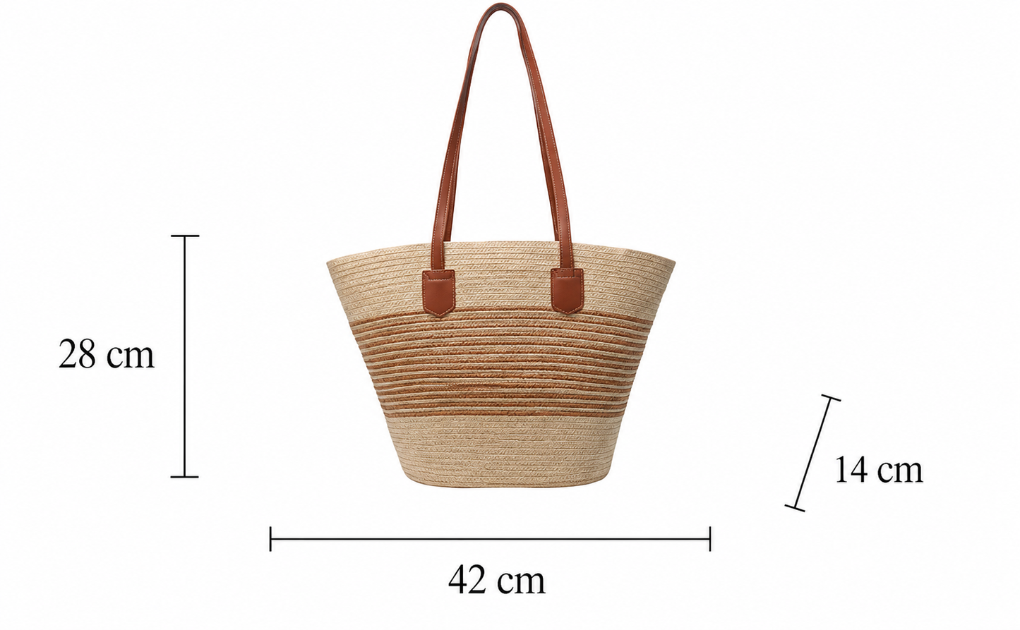 Duża Pleciona Torebka Słomkowa Damska XXL na Plażę i Wakacje – Beżowa Torba Shopper z Dużą Pojemnością