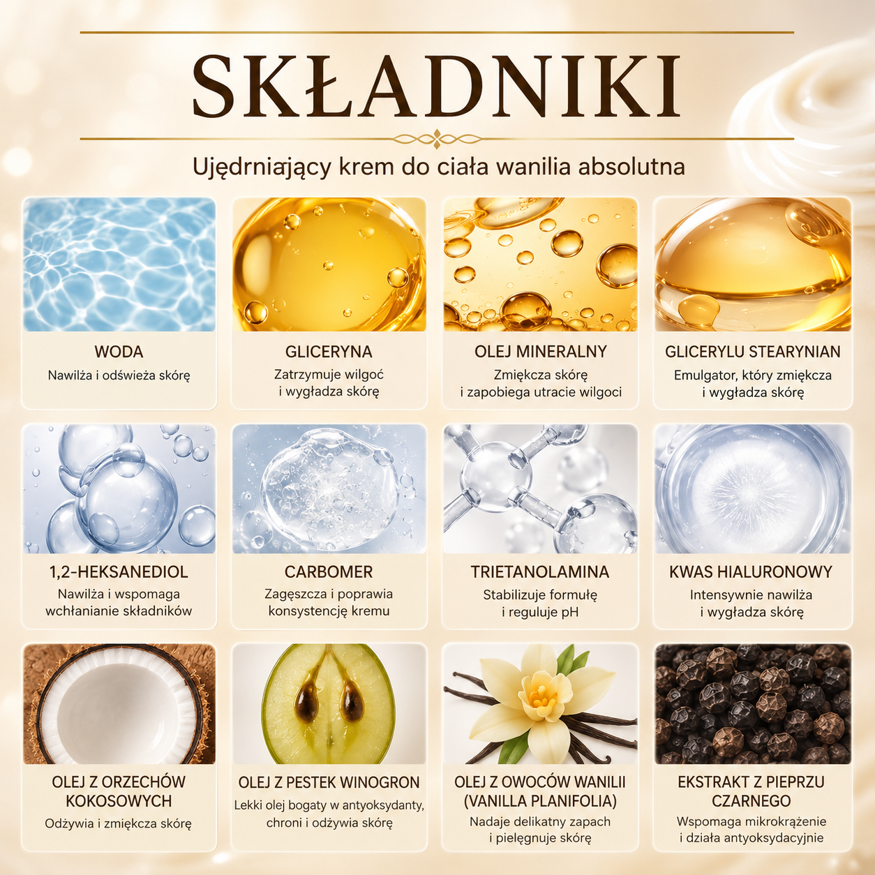 Ujędrniający Krem do Ciała Champagne Pepperslim – Intensywne Nawilżenie i Wygładzenie 237 ml