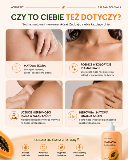 Papaya Glow Body Lotion 500 ml – Nawilżający Balsam do Ciała z Papają - Wygładza i Odżywia Skórę