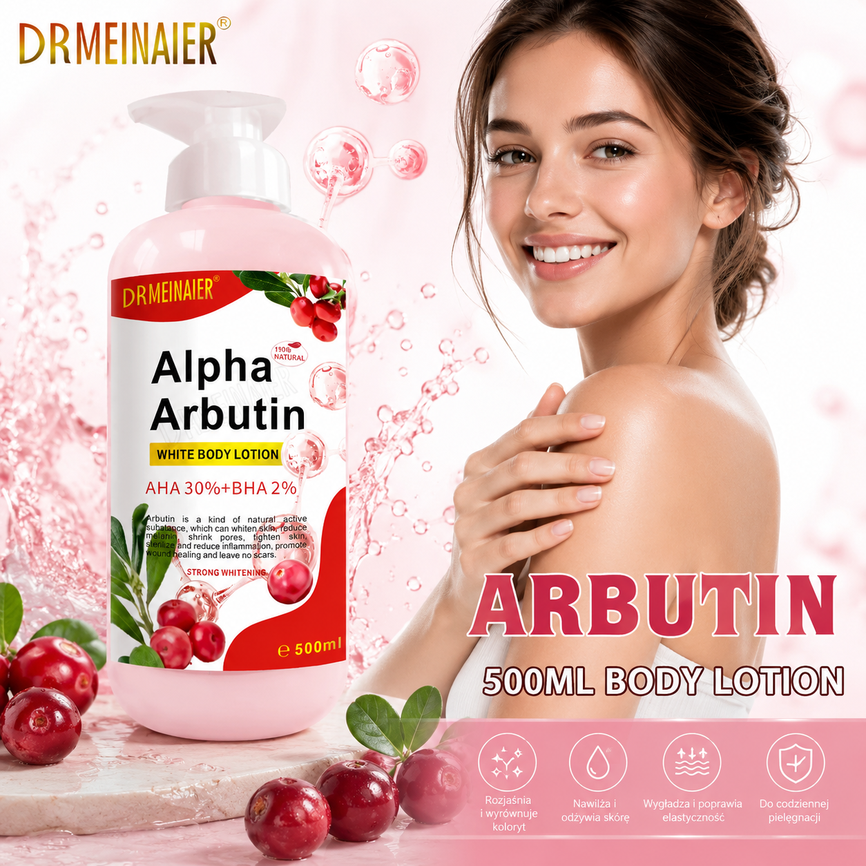 Alpha Arbutin Brightening Body Lotion 500 ml – Rozświetlający Balsam do Ciała