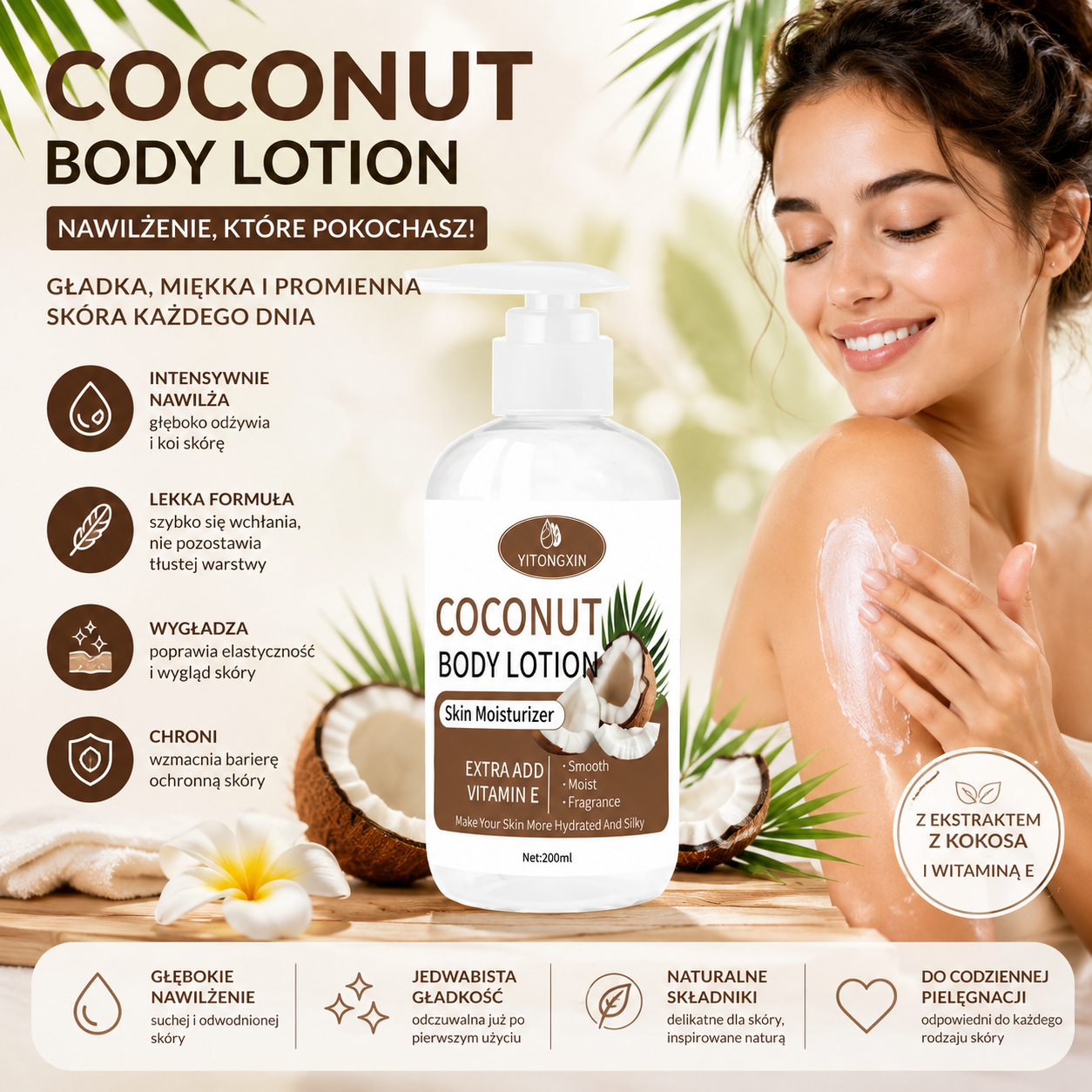 Coconut Vitamin E Body Lotion 500 ml – Intensywnie Nawilżający Balsam do Ciała
