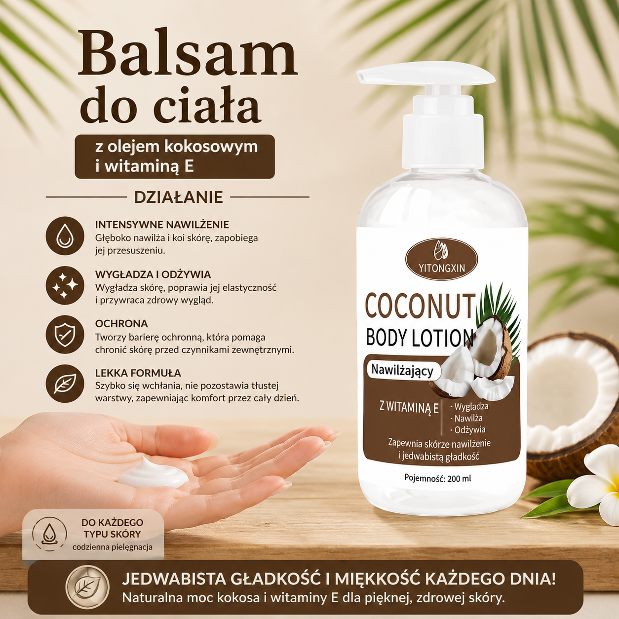 Coconut Vitamin E Body Lotion 500 ml – Intensywnie Nawilżający Balsam do Ciała