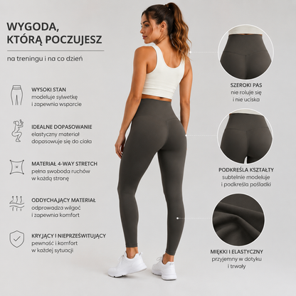 Damskie Legginsy Sportowe Push Up z Kieszenią Wysoki Stan - Bezszwowe Legginsy do Jogi i Fitness