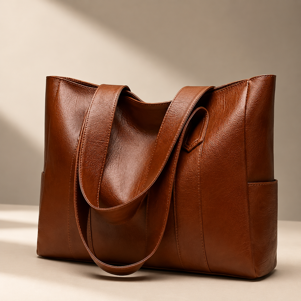 Torebka damska Vintage XXL – pojemna shopperka na ramię z zamkiem