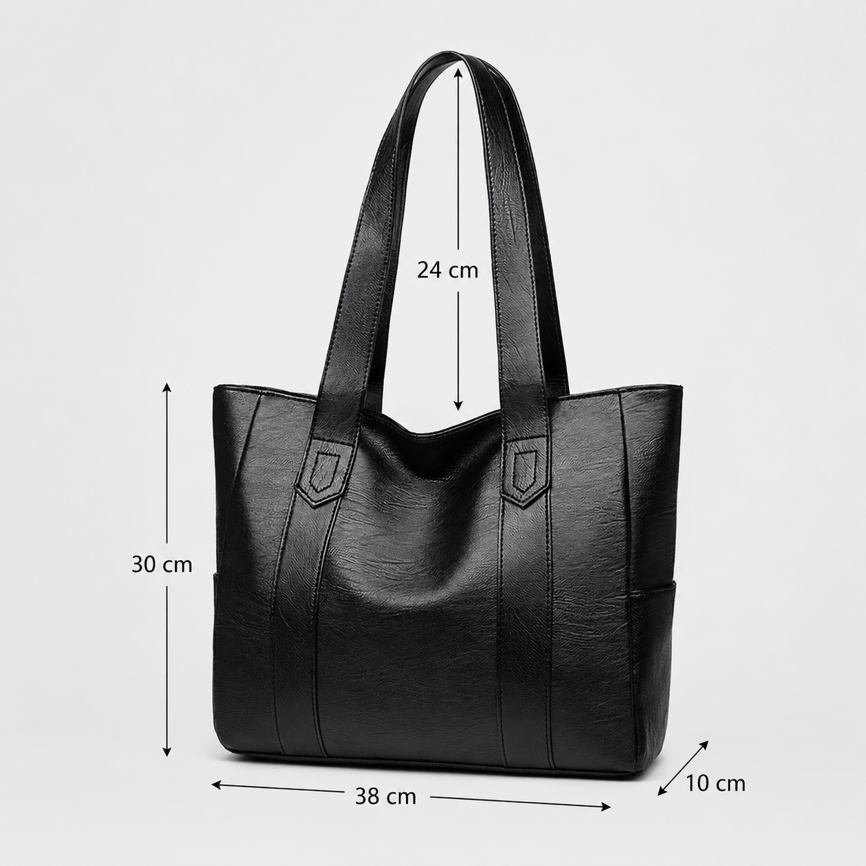 Torebka damska Vintage XXL – pojemna shopperka na ramię z zamkiem