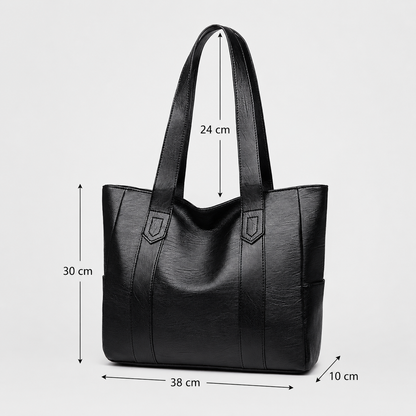 Torebka damska Vintage XXL – pojemna shopperka na ramię z zamkiem