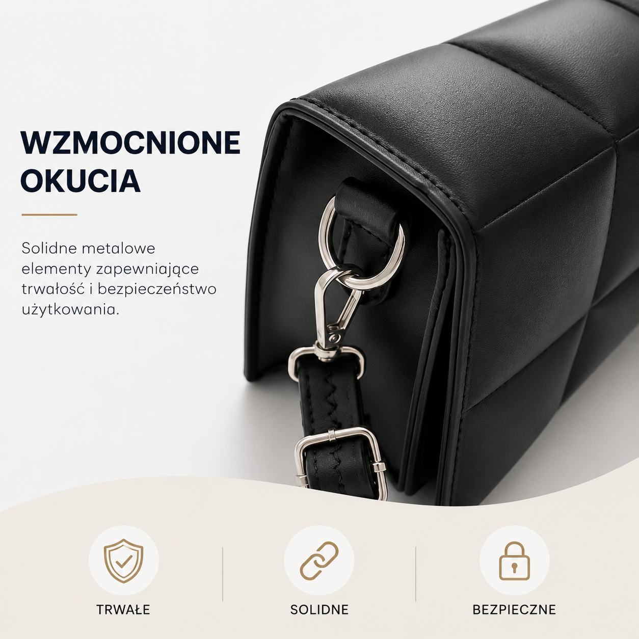 Torebka damska na ramię i crossbody z ekoskóry – elegancka pikowana listonoszka z uchwytem