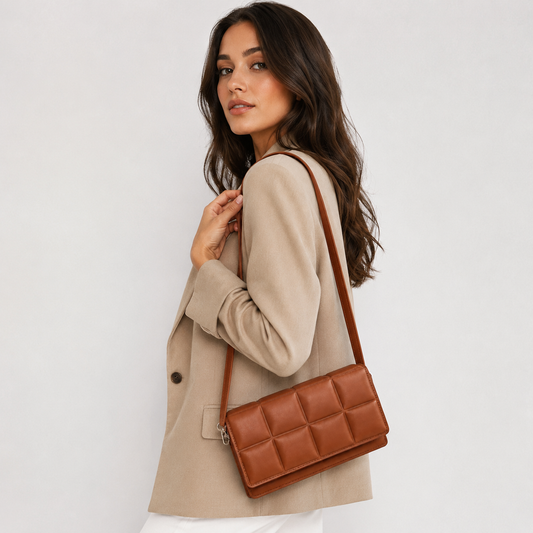 Torebka damska na ramię i crossbody z ekoskóry – elegancka pikowana listonoszka z uchwytem