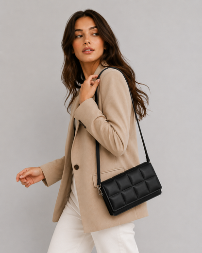 Torebka damska na ramię i crossbody z ekoskóry – elegancka pikowana listonoszka z uchwytem