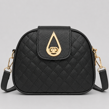 Czarna pikowana torebka damska crossbody – elegancka listonoszka z podwójną komorą