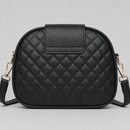 Czarna pikowana torebka damska crossbody – elegancka listonoszka z podwójną komorą