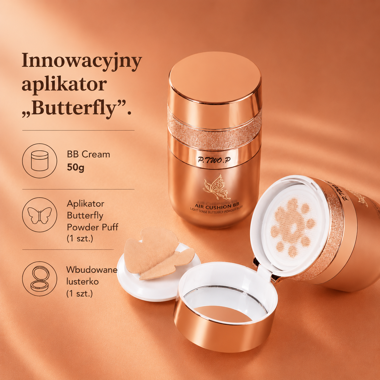 Podkład BB Cream w poduszeczce P.TWO.P – krycie, nawilżenie, wodoodporność, 30ml