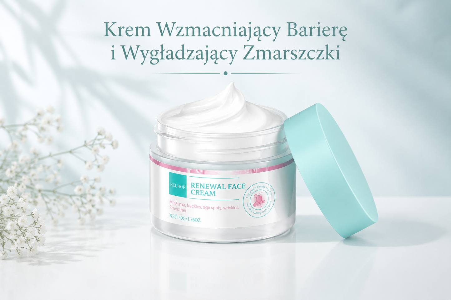 Odżywczy Krem do Twarzy 50g – Krem Nawilżający do Skóry Wrażliwej, Przeciwstarzeniowy, Ujędrniający, Codzienna Pielęgnacja dla Promiennej i Gładkiej Skóry