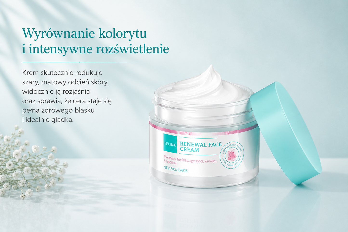 Odżywczy Krem do Twarzy 50g – Krem Nawilżający do Skóry Wrażliwej, Przeciwstarzeniowy, Ujędrniający, Codzienna Pielęgnacja dla Promiennej i Gładkiej Skóry