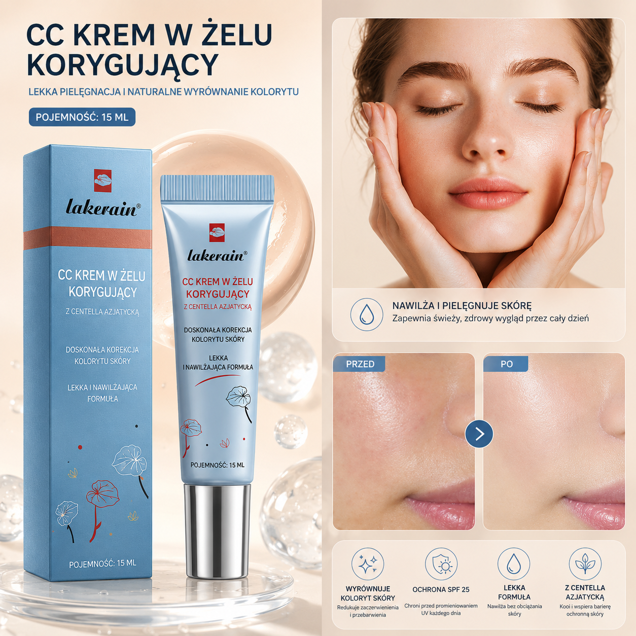 Erborian CC Cream Koreański Podkład Kameleon o Wysokim Kryciu z Efektem Glow