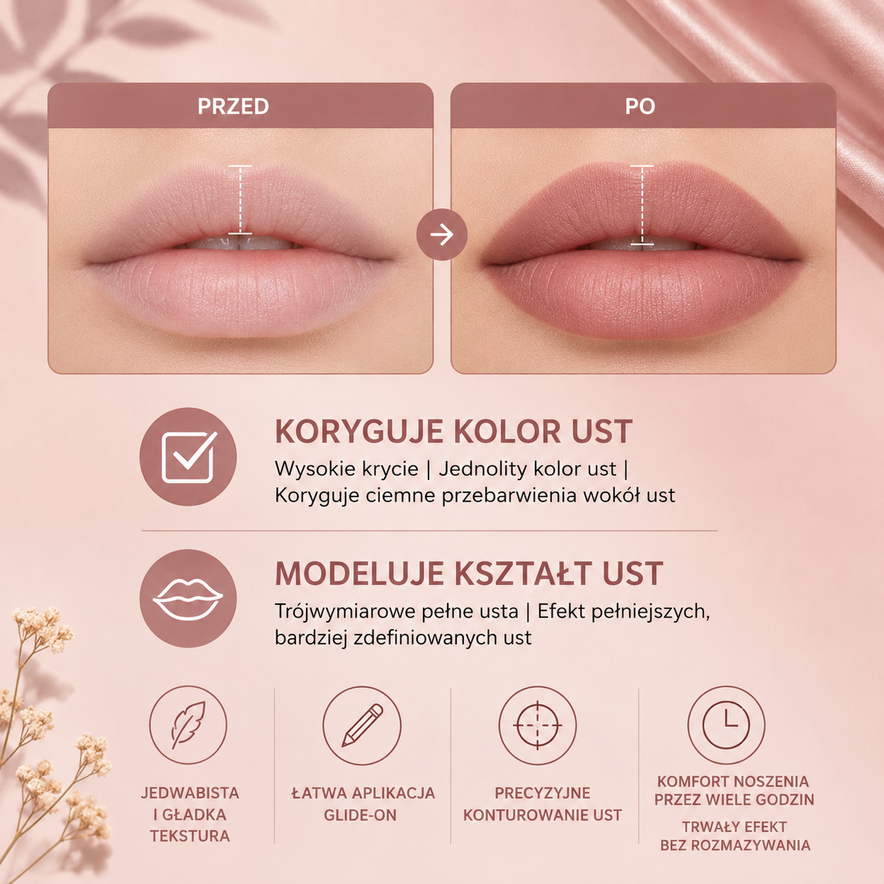 Konturówka do ust Nude Uhue A02 – Kremowa, Trwała i Lekka