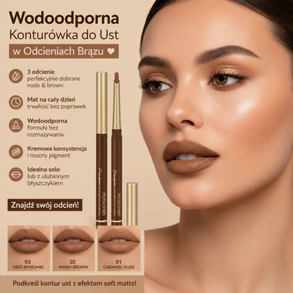 Wodoodporna konturówka do ust matowa brązowa Velvet Lip Liner