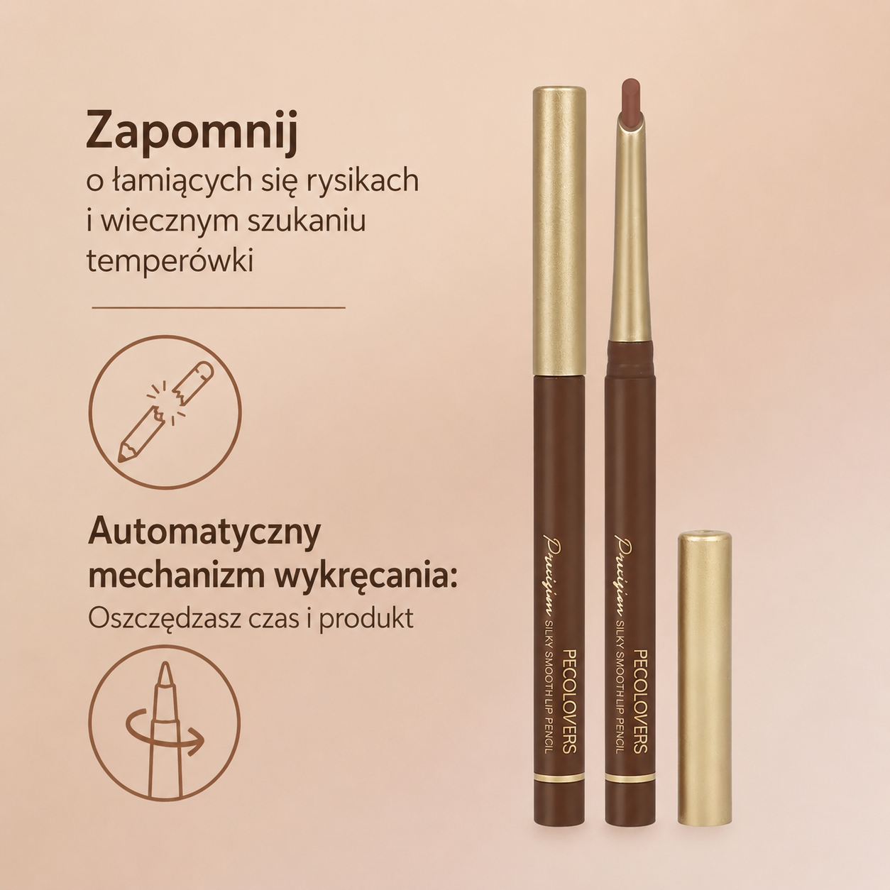 Wodoodporna konturówka do ust matowa brązowa Velvet Lip Liner