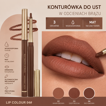 Wodoodporna konturówka do ust matowa brązowa Velvet Lip Liner