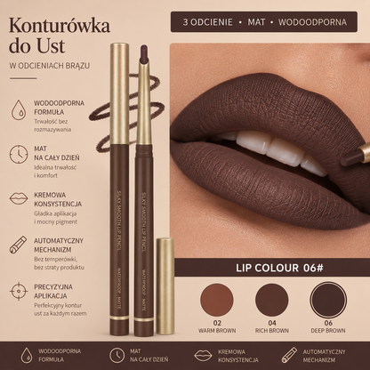 Wodoodporna konturówka do ust matowa brązowa Velvet Lip Liner