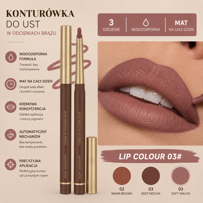 Wodoodporna konturówka do ust matowa brązowa Velvet Lip Liner