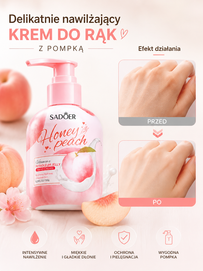 SADOER Peach Hand Cream 150g – Nawilżający Krem do Rąk z Ekstraktem z Brzoskwini