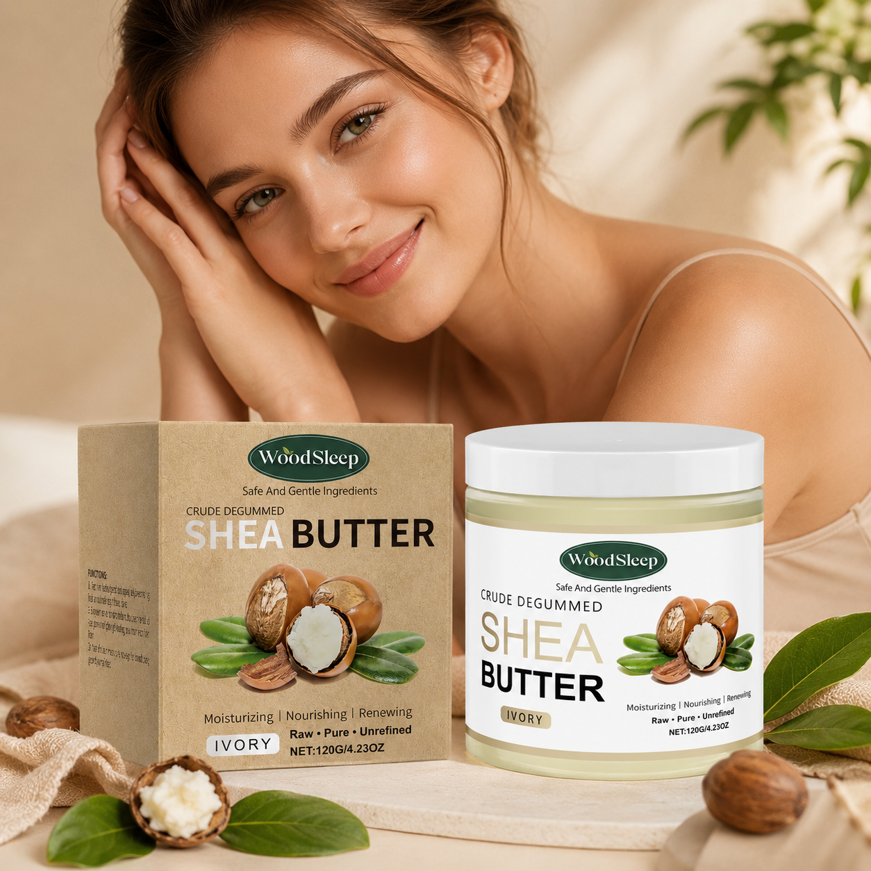 Naturalne Masło Shea Głębokie Nawilżenie Ciała i Twarzy 120g