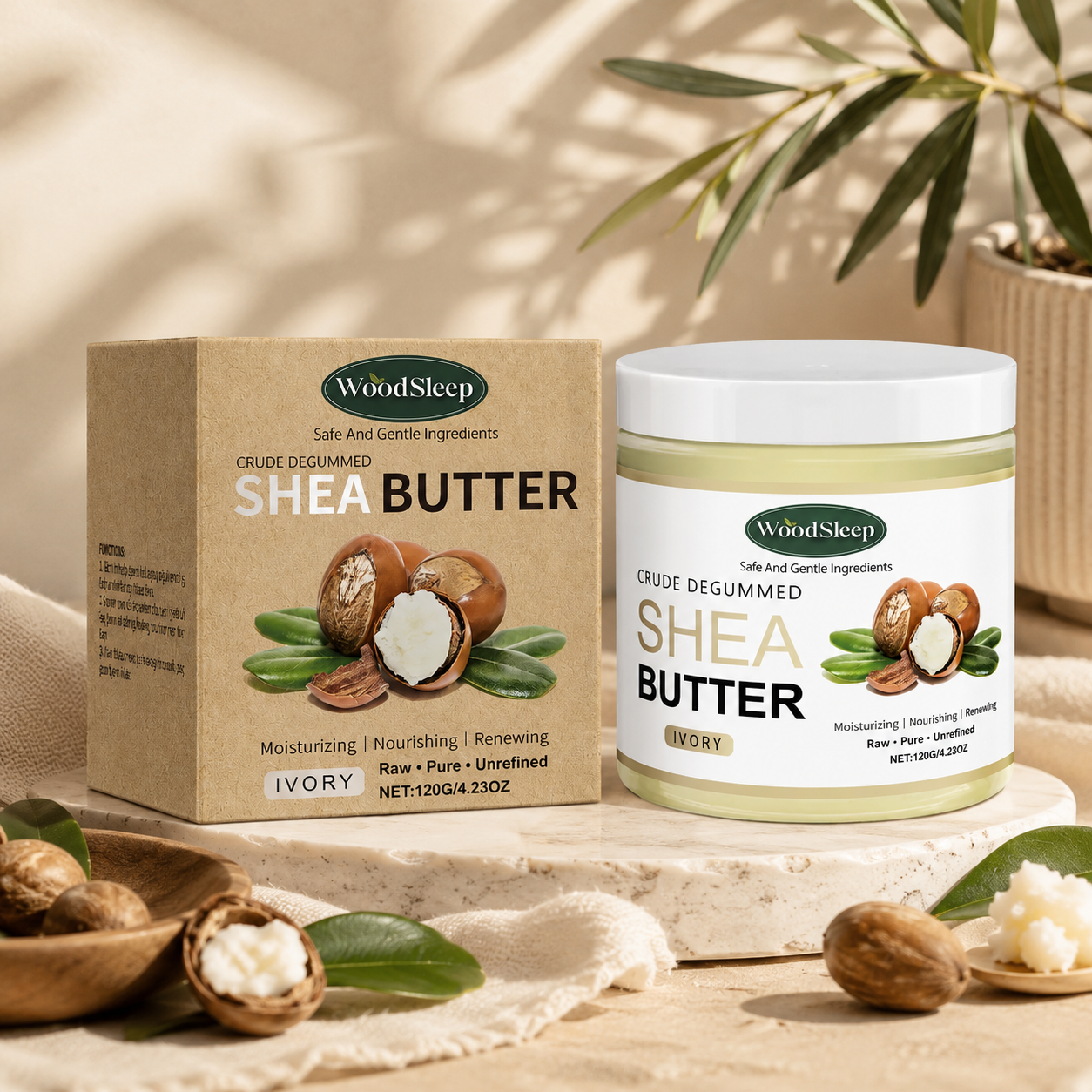 Naturalne Masło Shea Głębokie Nawilżenie Ciała i Twarzy 120g