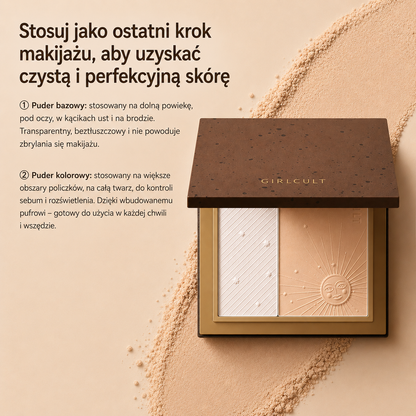 Girlcult Puder Prasowany Utrwalający Makijaż – Lekki, Matujący, Soft Focus, Naturalne Wykończenie