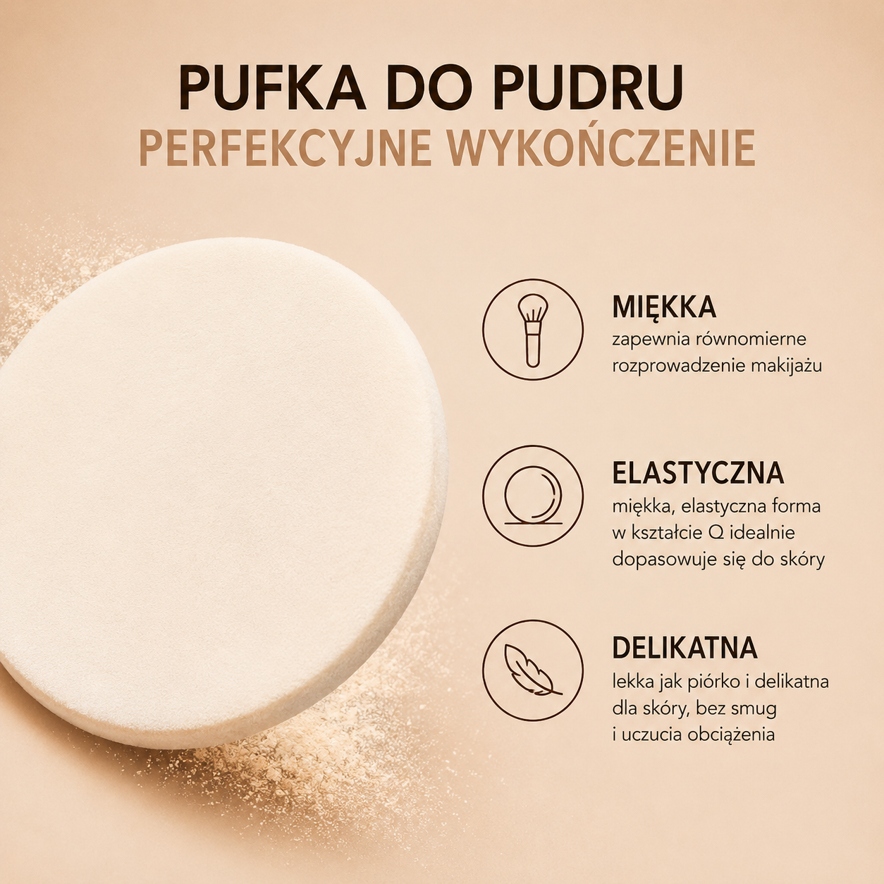 Puder Prasowany 3 Kolory – Matujący Puder Mineralny do Twarzy - Długotrwały Efekt, Konturowanie i Wygładzenie