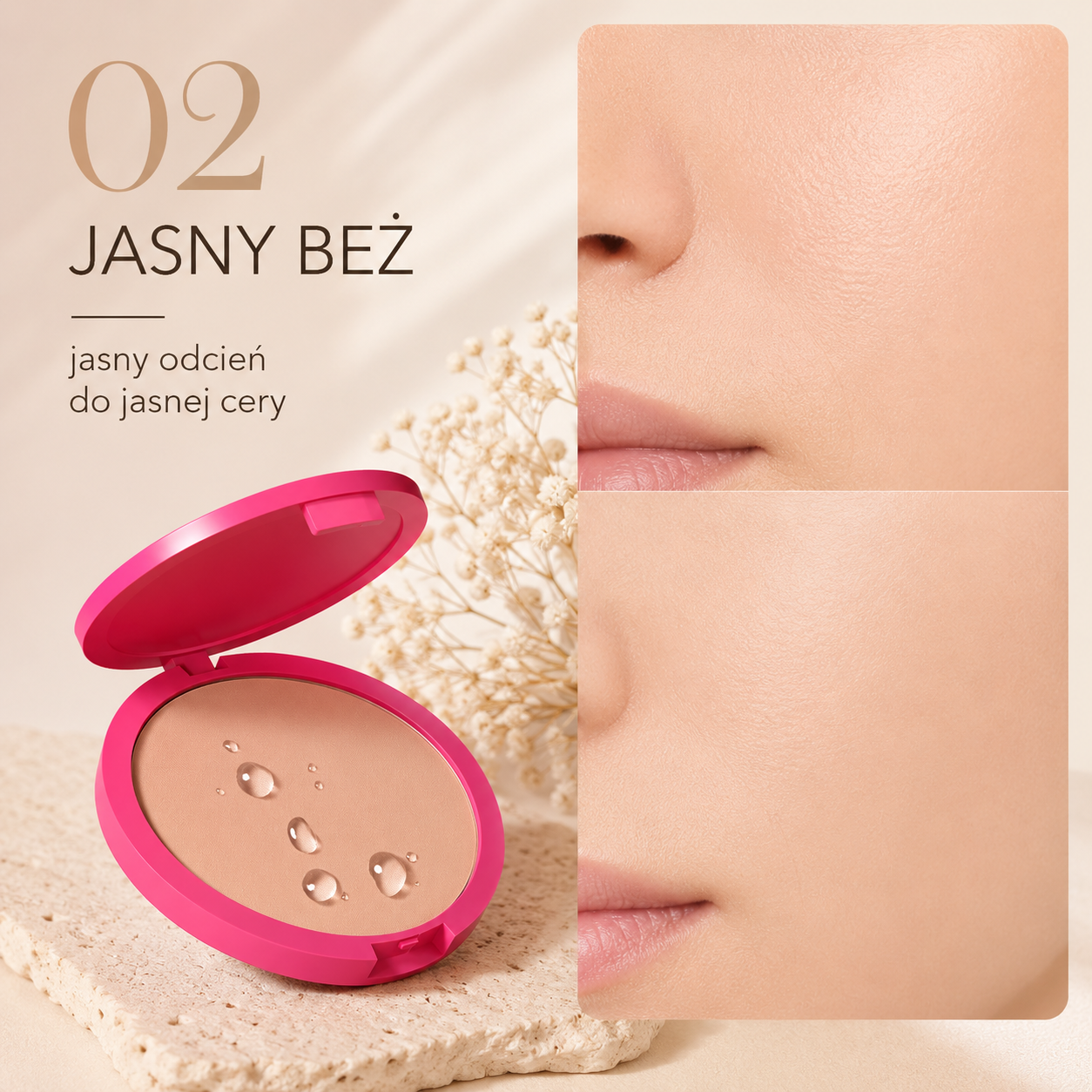 Natural Matte Pressed Powder – Matujący Puder Prasowany Oil Control - Kryjący i Wygładzający
