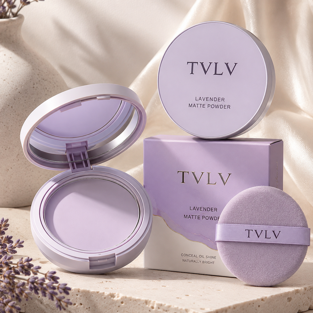 Fioletowy Kremowy Puder do Twarzy Cream to Powder – Matujący, Wygładzający i Konturujący Efekt