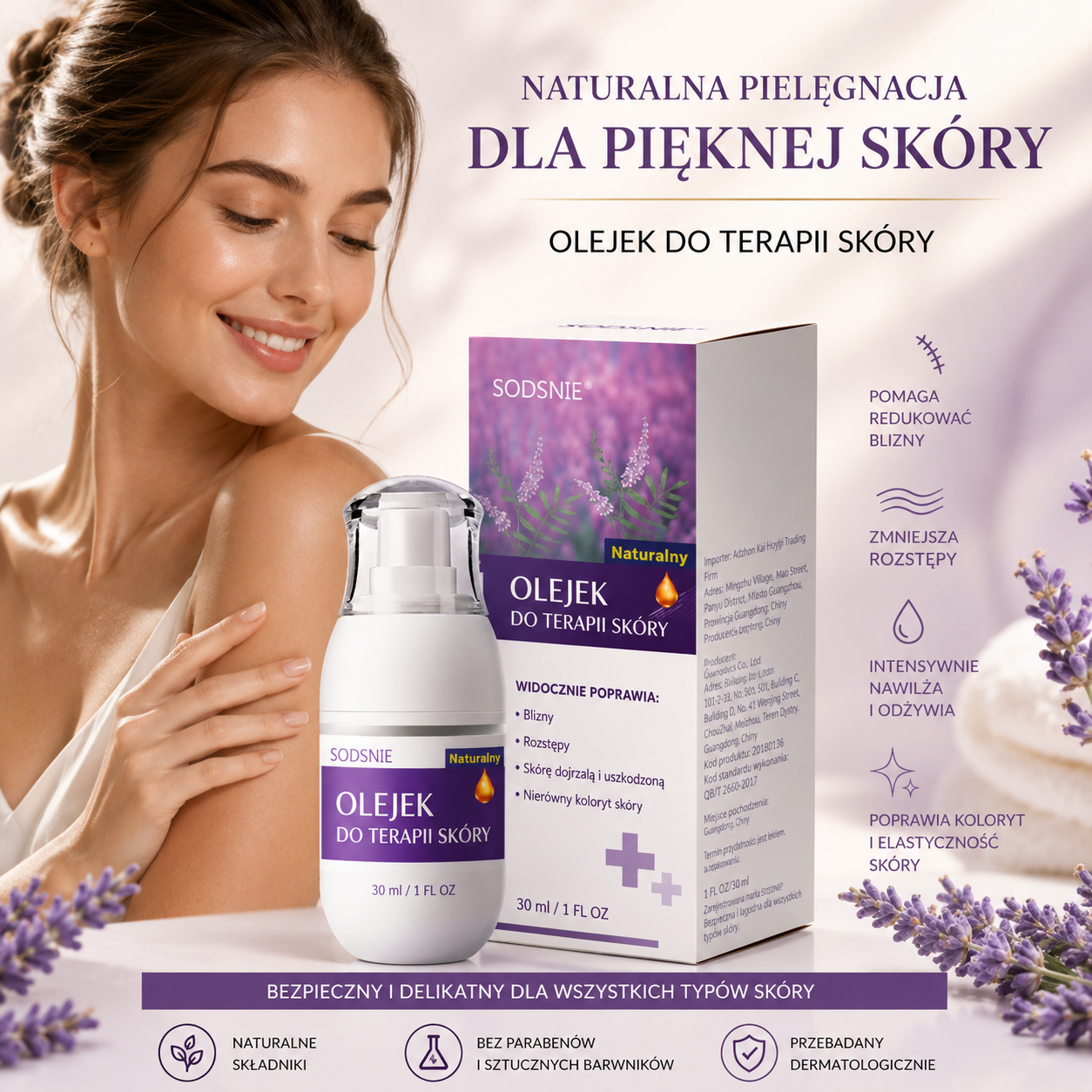 Naturalny Olejek do Ciała i Skóry 30 ml – Nawilżenie, Ujędrnienie i Wyrównanie Kolorytu
