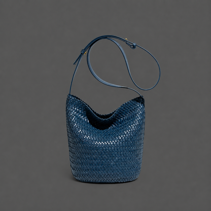 Pleciona Torebka Damska Bucket z Ekoskóry PU – Modna Torebka na Ramię i Crossbody