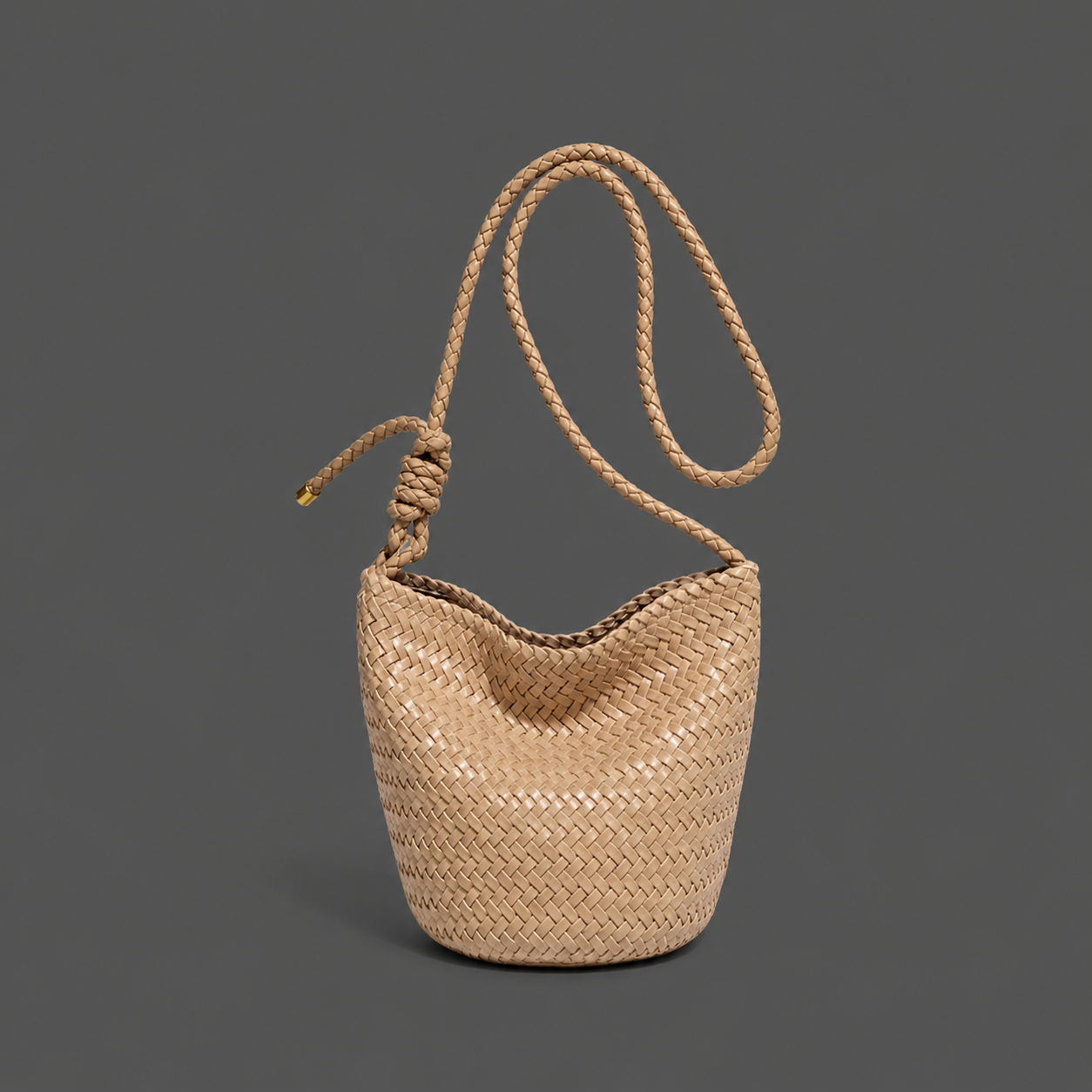 Pleciona Torebka Damska Bucket z Ekoskóry PU – Modna Torebka na Ramię i Crossbody