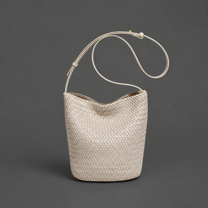 Pleciona Torebka Damska Bucket z Ekoskóry PU – Modna Torebka na Ramię i Crossbody
