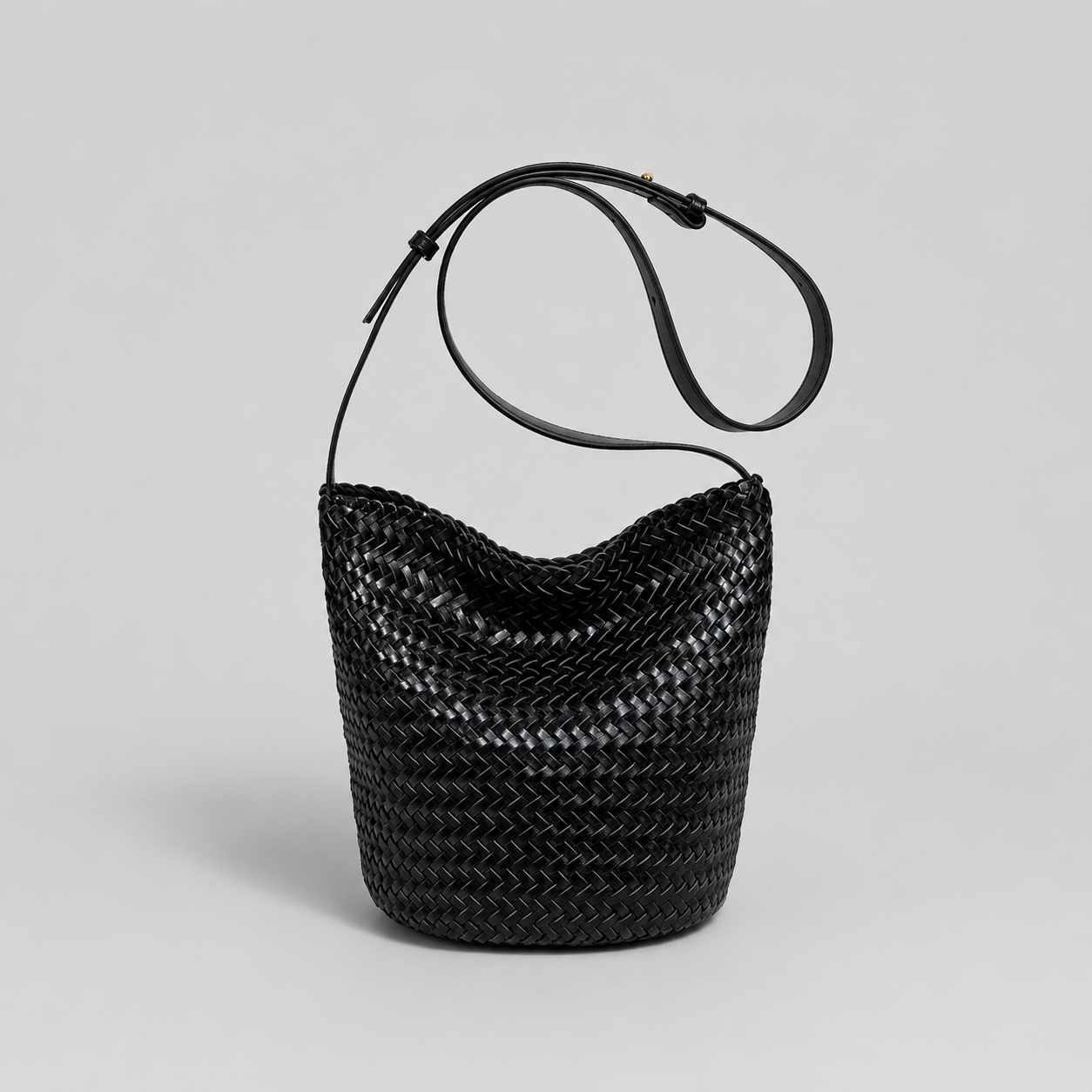 Pleciona Torebka Damska Bucket z Ekoskóry PU – Modna Torebka na Ramię i Crossbody