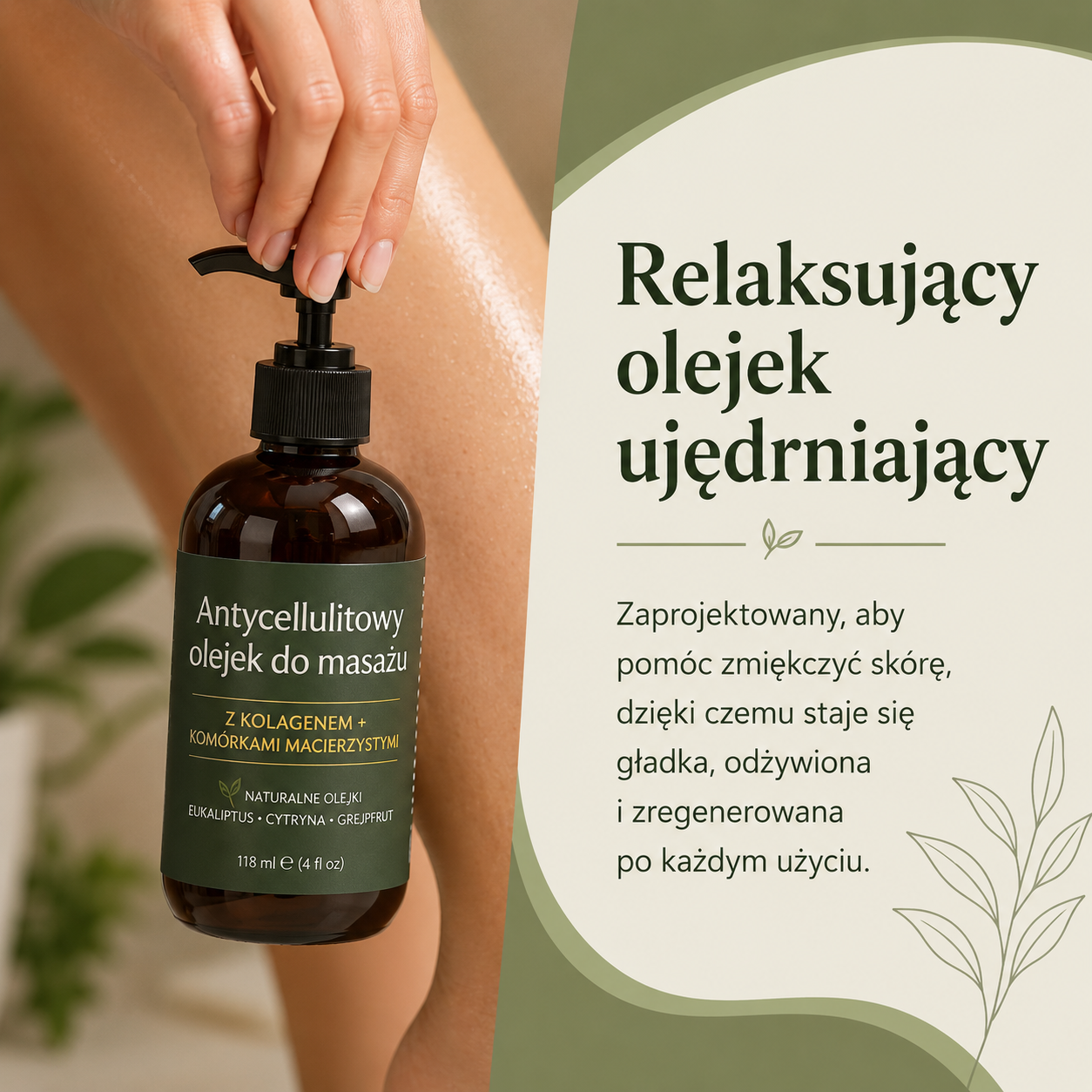 Olejek do Masażu Antycellulitowego 100ml/240ml – Nawilżający Olejek SPA z Kolagenem