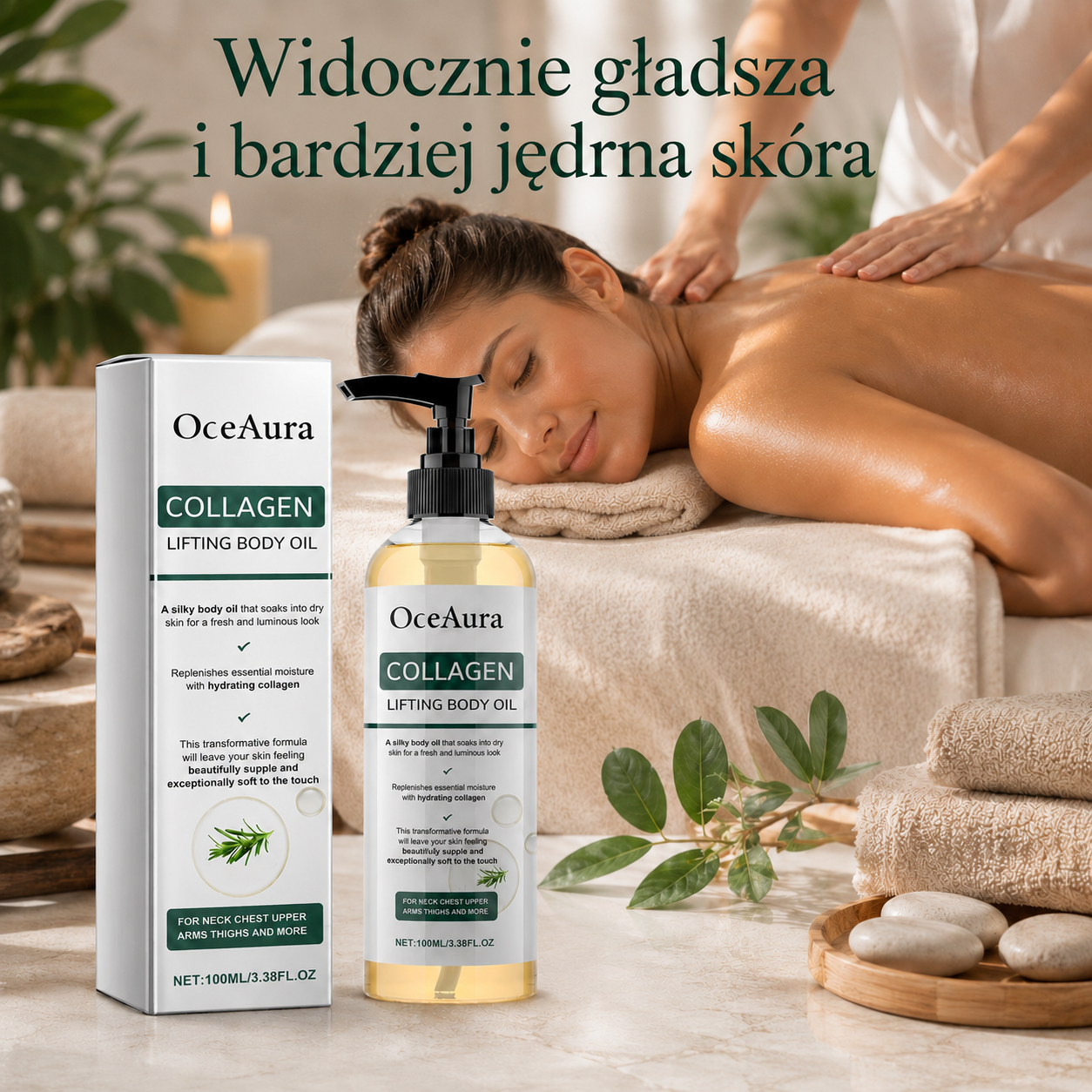 Kolagenowy Olejek Ujędrniający do Ciała 100 ml – Nawilżenie i Wygładzenie - OceAura