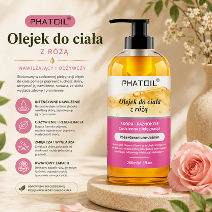 PHATOIL Olejek do Ciała 260 ml – Nawilżający Olejek do Masażu, Ciała i Włosów - 6 Zapachów do Wyboru