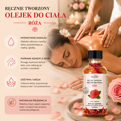Różany Olejek do Ciała 120 ml – Nawilżający Olejek z Jojobą i Migdałami