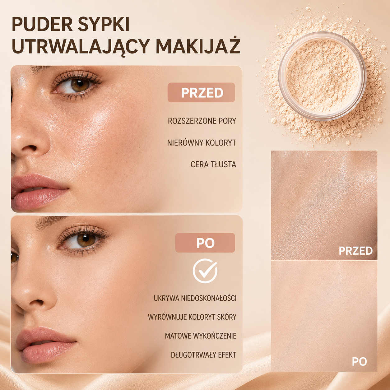 VERONNI Loose Powder – Matujący Puder Sypki Banana Powder 42 g